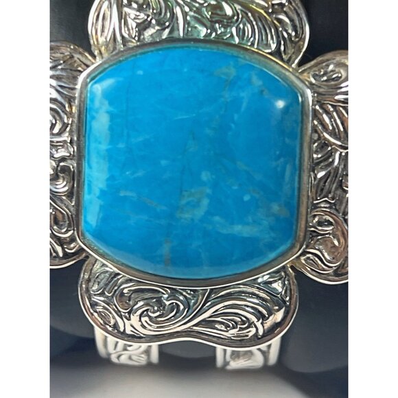BARSE TURQUOISE GEMSTONE and sterling silver cuff bracelet - Picture 3 of 8